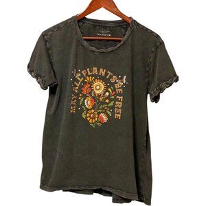 Anthropologie Women's S Black and Grey T-shirt Hippy Boho Carefree